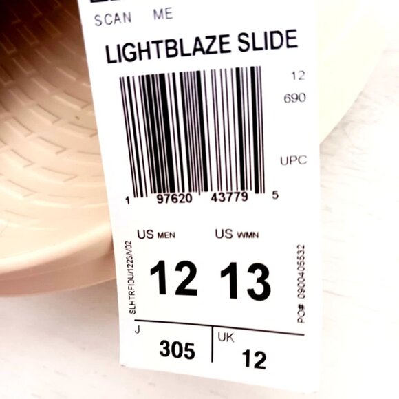Adidas  Mens Light Blaze Slides or Sandals Size 12 Tan -New With Tags + Socks - Picture 3 of 11